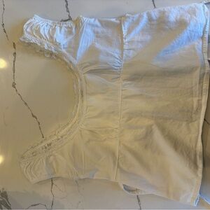 Brandy Melville White Lace Trim Tank Top